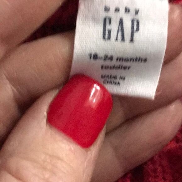 Baby Gap Red Cable Knit Cotton Sweater 18-24 Months - Picture 3 of 3